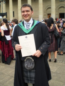 John receives an MSc with Honors in Software Engineering (Computer Game Tech)